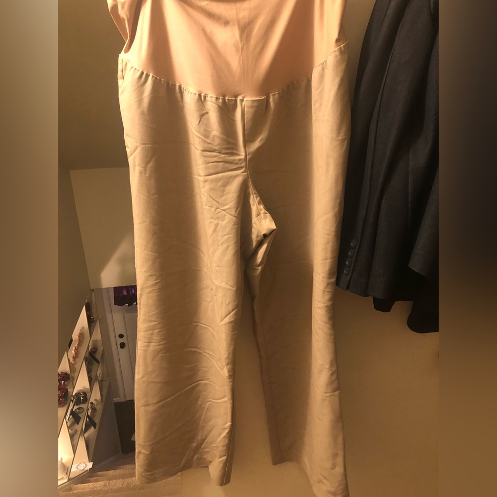 Duo 1X Maternity trousers in tan with full panel